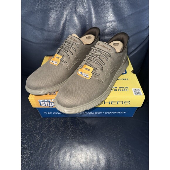 Men\'s Skechers Slip-ins Shoes Size 13 Taupe 205352DKTP Garza Clive Hands Free
